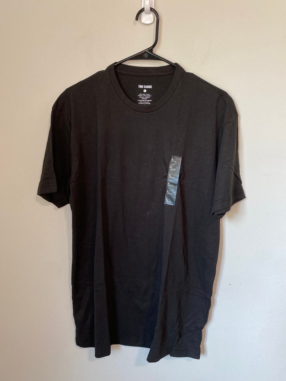 New True Classic Men's Crew Neck, Black Size Large